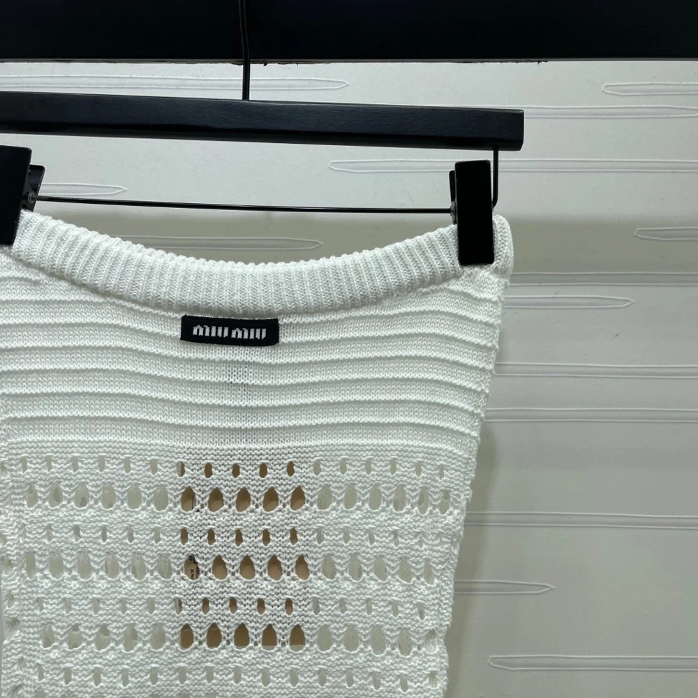 Miu Miu Ivory Crochet Strapless Dress - Picture 2 of 9